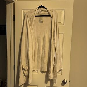 Barefoot Dreams Cream Open Front Women's Sweater